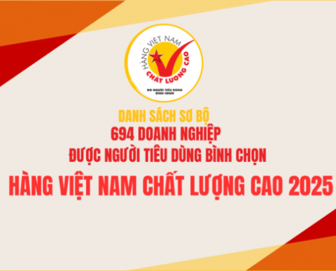 DANH SÁCH SƠ BỘ 694 DN ĐƯỢC NTD BÌNH CHỌN HVNCLC 2025