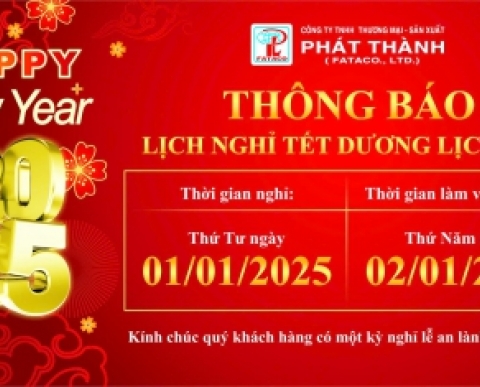 THÔNG BÁO LỊCH NGHỈ TẾT DƯƠNG LỊCH 2025