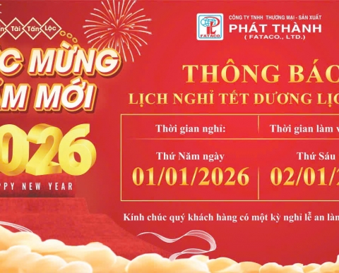THÔNG BÁO LỊCH NGHỈ TẾT DƯƠNG LỊCH 2026