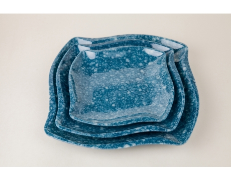 PLATE DV 137, DV 138, DV 139 BLUE SKY MARBLE SET