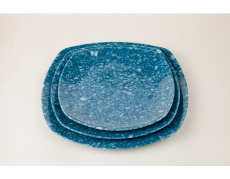 PLATE DV 06, DV 07, DV 08 BLUE SKY MARBLE SET