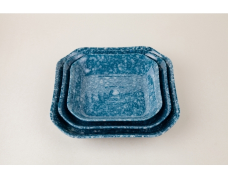 SQUARE PLATE DV 236, DV 237, DV 238 BLUE SKY MARBLE SET