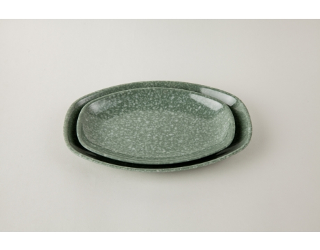 PLATE DOV 15, DOV 16 MOSS GREEN MARBLE