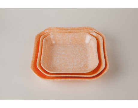 SQUARE PLATE DV 236, DV 237, DV 238 ORANGE MARBLE